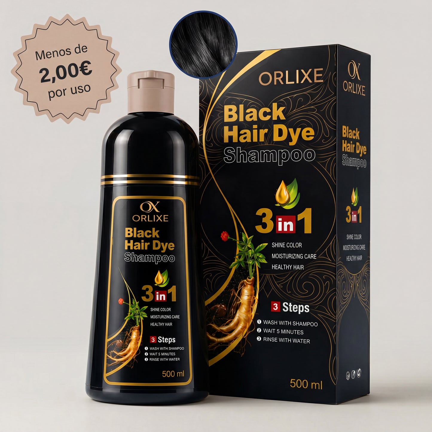 ORLIXE | Champú 3 en 1 Cero Canas